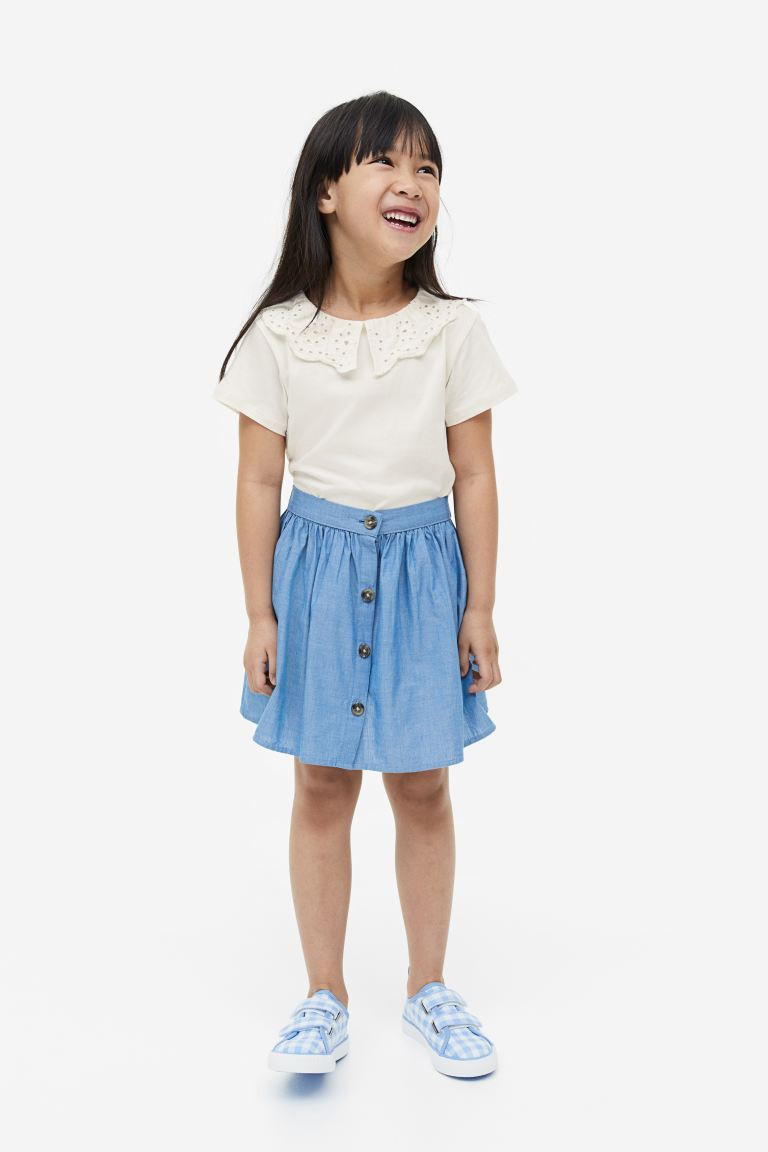 2-piece Cotton Set - White/blue - Kids | H&M US | H&M (US + CA)