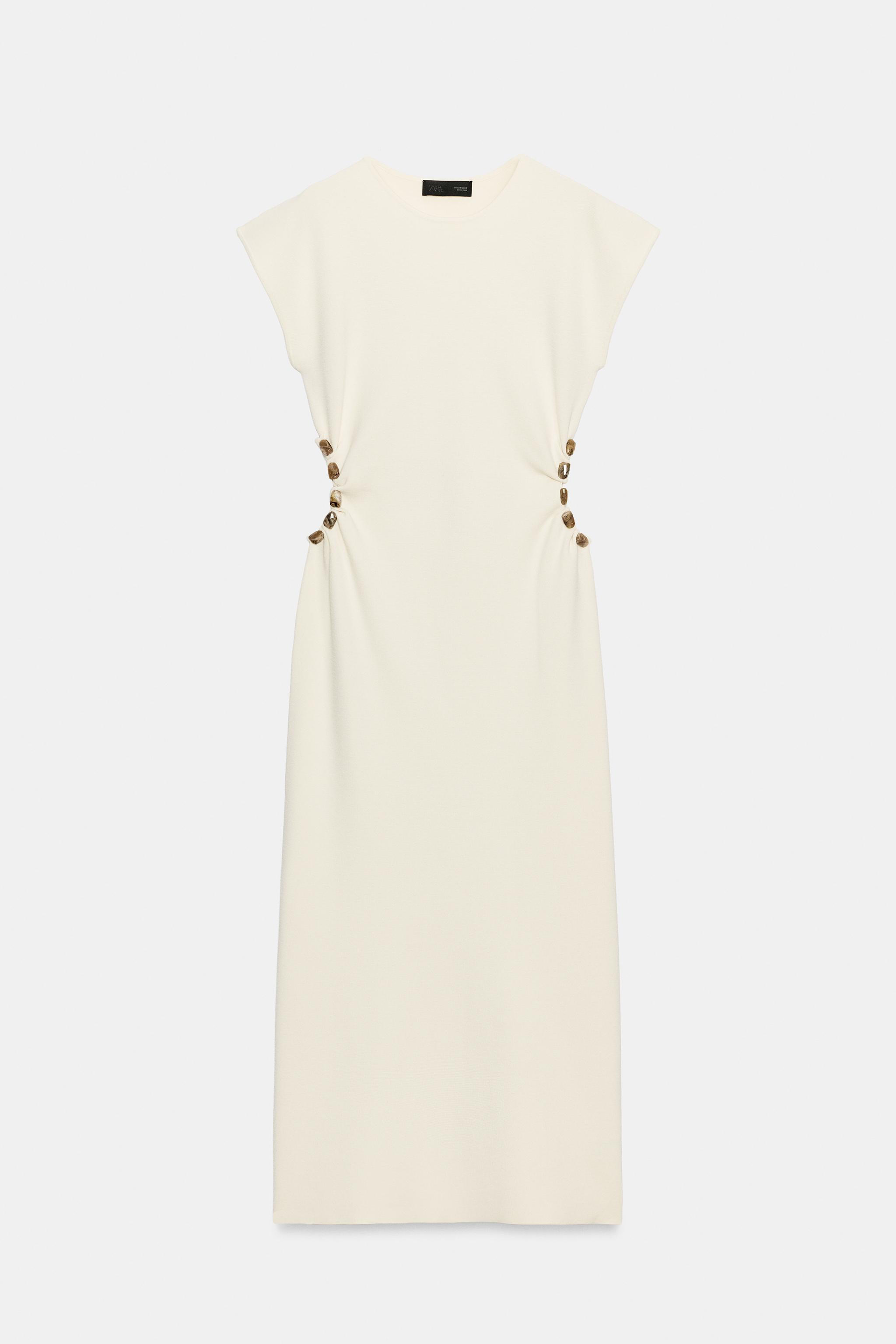 KNIT CUT OUT DRESS WITH BALLS | Zara US