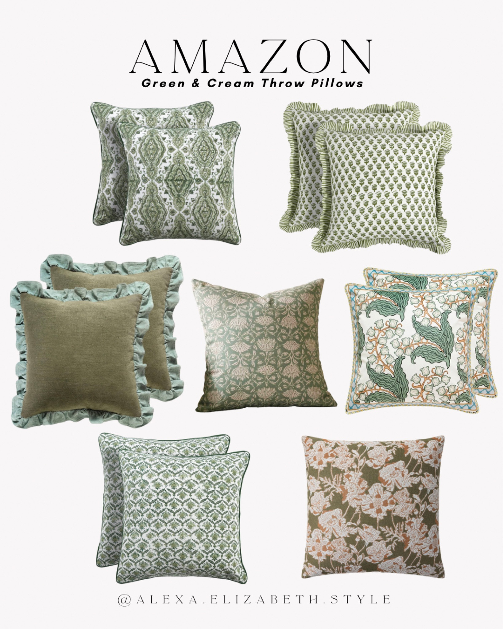 Designer inspired green throw pillows

#LTKFindsUnder50 #LTKHome #LTKStyleTip