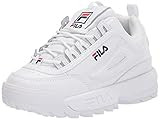Fila womens Fila Women's Disruptor Ii Premium Sneaker, White/Navy/Red, 8.5 US | Amazon (US)