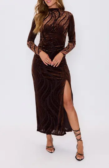 VICI Collection Sedona Velvet Burnout Long Sleeve Maxi Dress | Nordstrom | Nordstrom