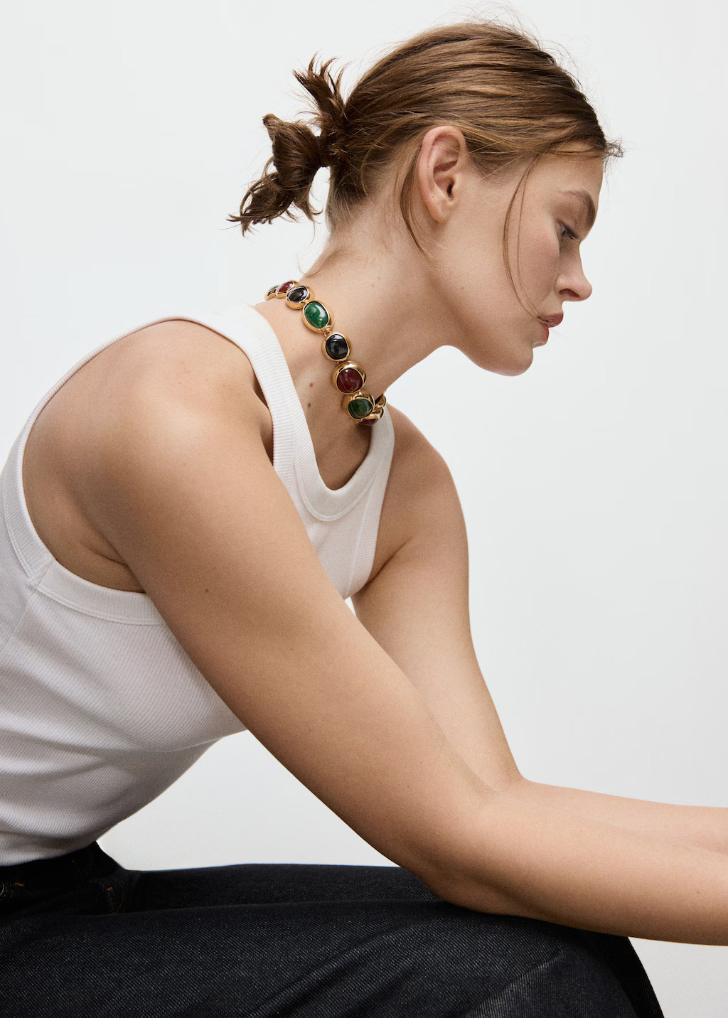 Combined-resin bead necklace | MANGO (UK)