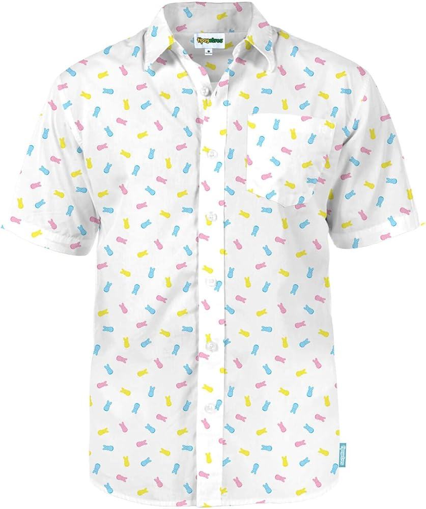 Tipsy Elves Easter Shirts for Men Peeps® Officially Licensed Men’s Short Sleeve Button Down Pa... | Amazon (US)