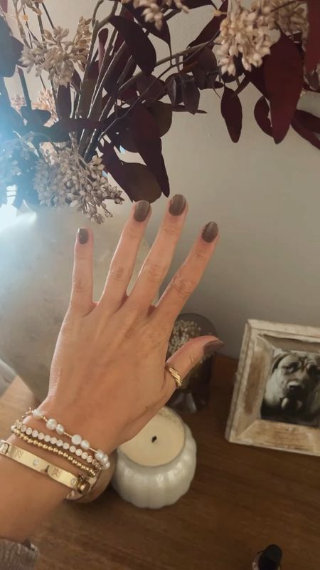 New Fall nail polish color! 

Opi over the taupe
Bracelets 
Gold jewelry 
Miranda Frye 

#LTKSeasonal #LTKstyletip #LTKfindsunder50