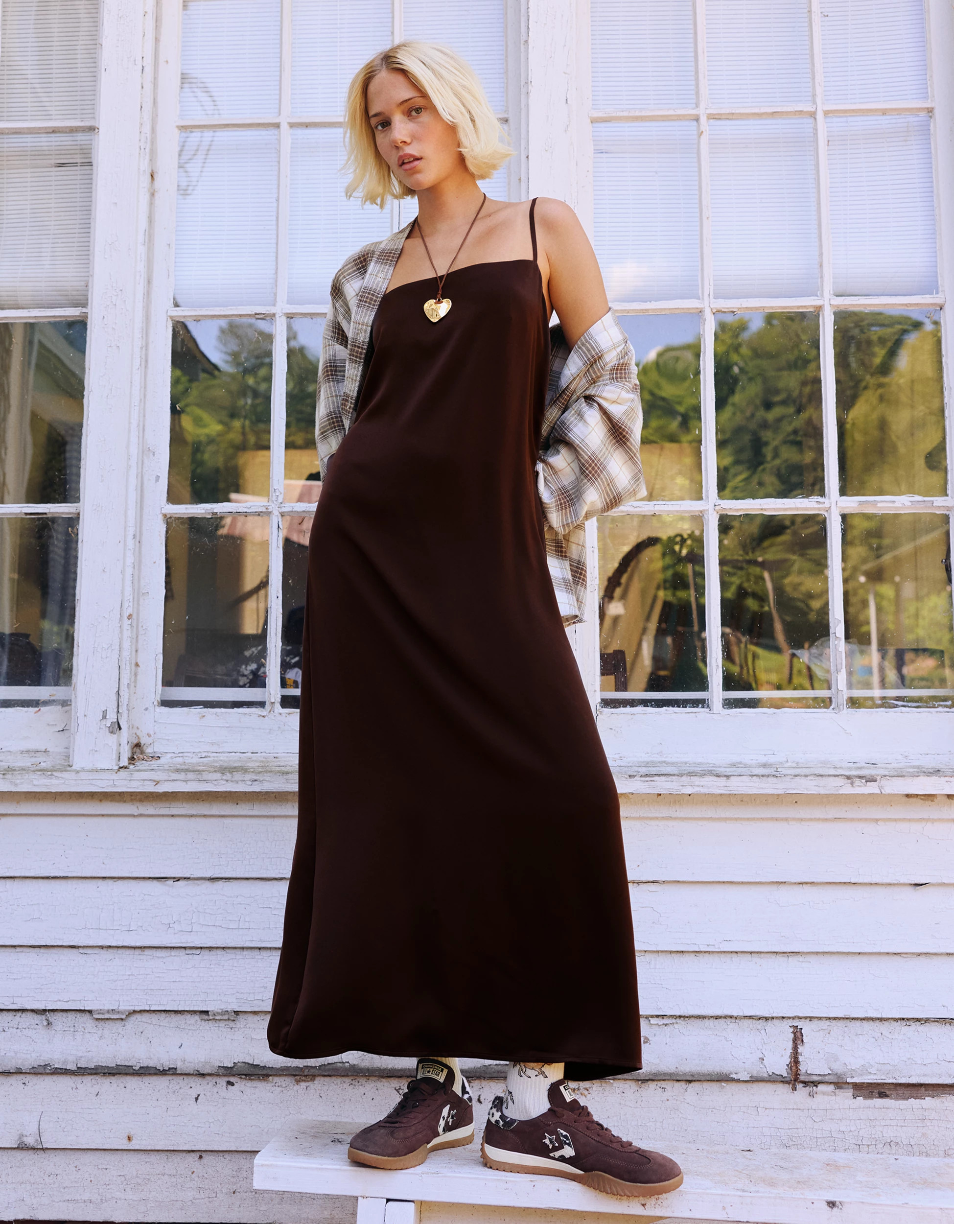 OVERSLEPT by Aerie Liquid Satin Maxi Slip Dress | American Eagle Outfitters (US & CA)