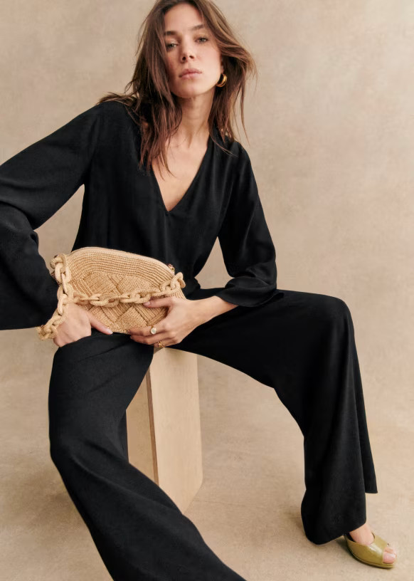 Pernelle Jumpsuit - Black - Viscose - Sézane | Sezane Paris - US