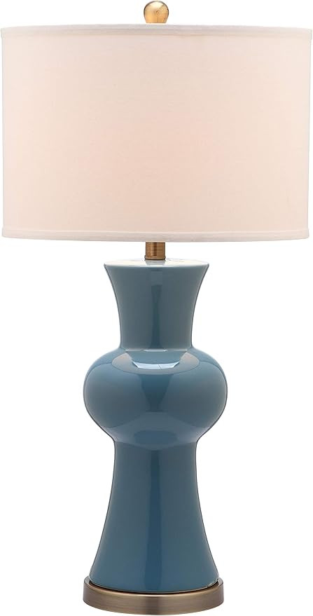 SAFAVIEH Lighting - Lola 30-Inch Ceramic Column Table Lamp Set of 2 - Blue - Contemporary Tall Bo... | Amazon (US)