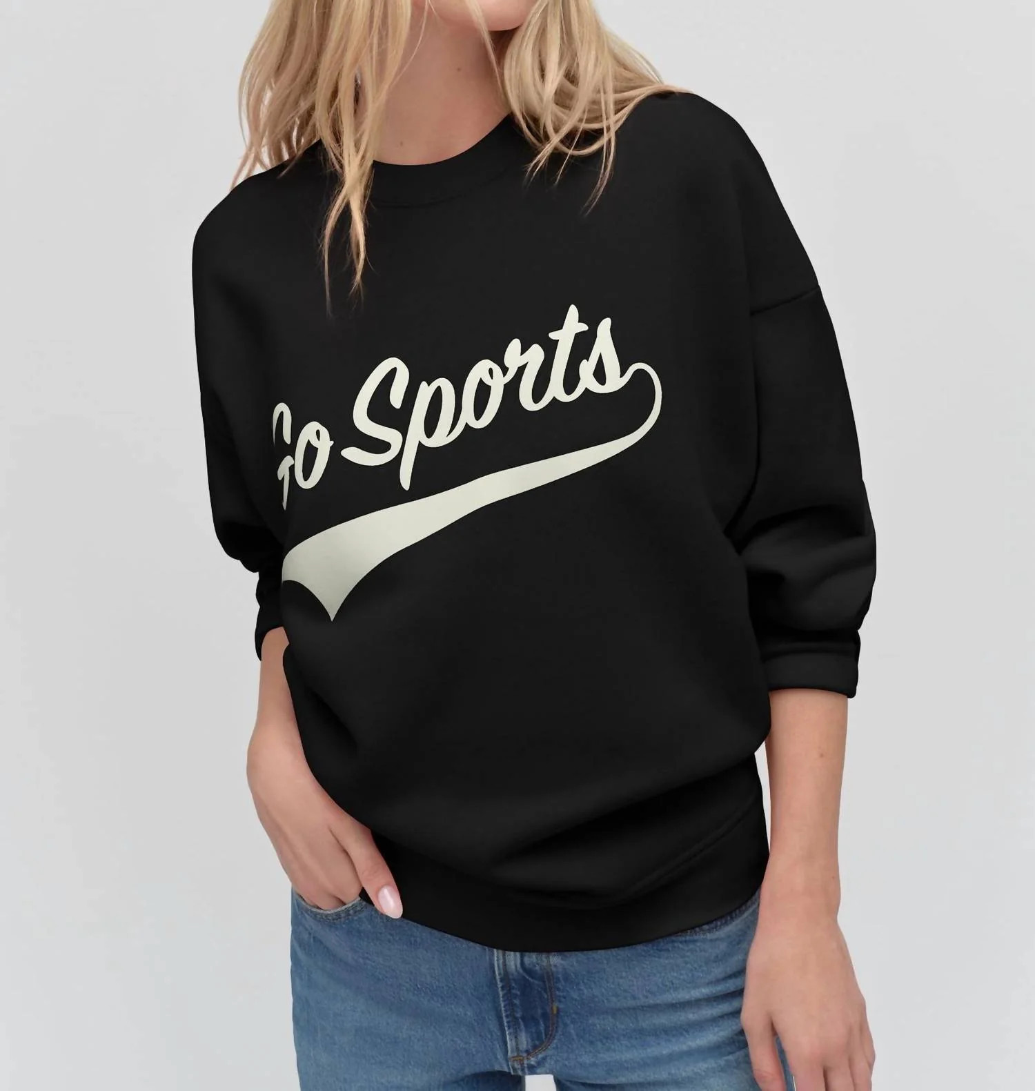Go Sports Sweatshirt In Black/white | Shop Simon