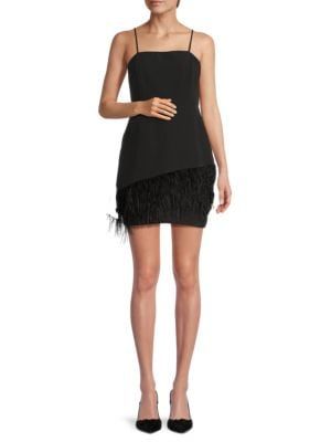 Sam Edelman Feather Trim Strappy Mini Dress on SALE | Saks OFF 5TH | Saks Fifth Avenue OFF 5TH
