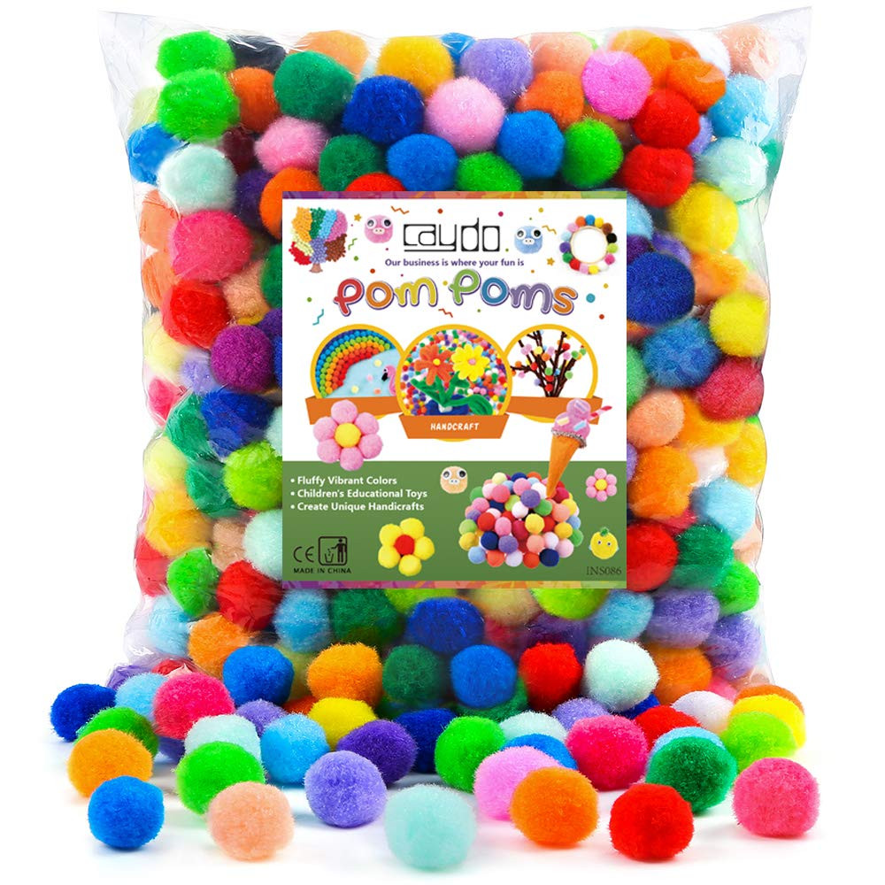 Caydo 400 Pieces 1 Inch 20 Colors Pompoms Arts and Crafts Pom Poms Balls for Easter Decorations, ... | Amazon (US)