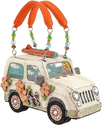 Mary Frances Day Trip Beaded Handbag Vintage Car Theme Top Handle Bag, Multicolor | Amazon (US)