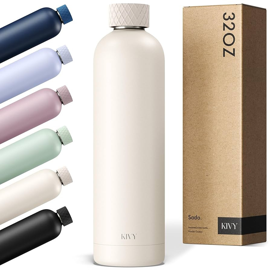 KIVY 32oz Stainless Steel Insulated Water Bottle - Leak Proof, Keeps Cold Up to 24 Hours, Hot Up ... | Amazon (US)