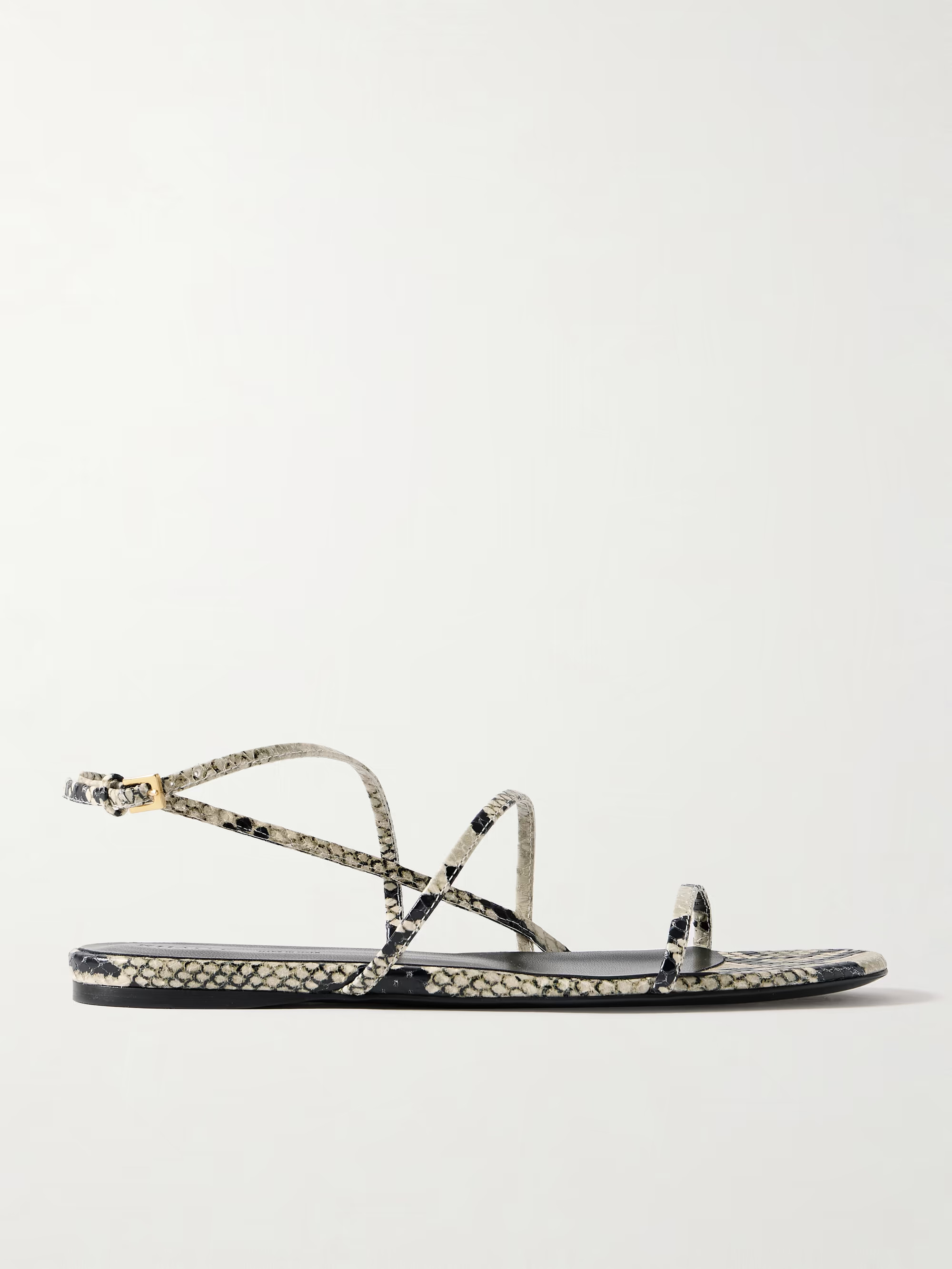 Loop snake-effect leather sandals | NET-A-PORTER (US)