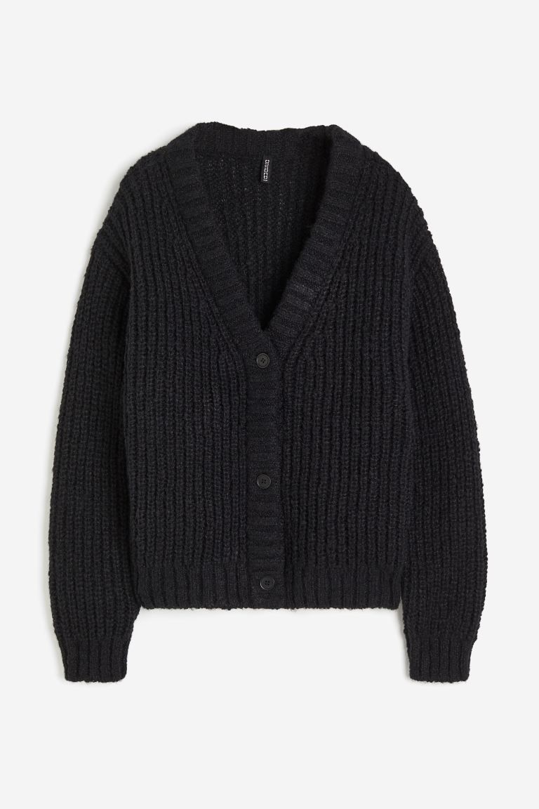 Knitted cardigan - Black - Ladies | H&M GB | H&M (UK, MY, IN, SG, PH, TW, HK)