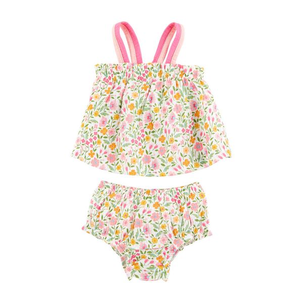 Summer Floral Baby Pinafore Set | Mud Pie