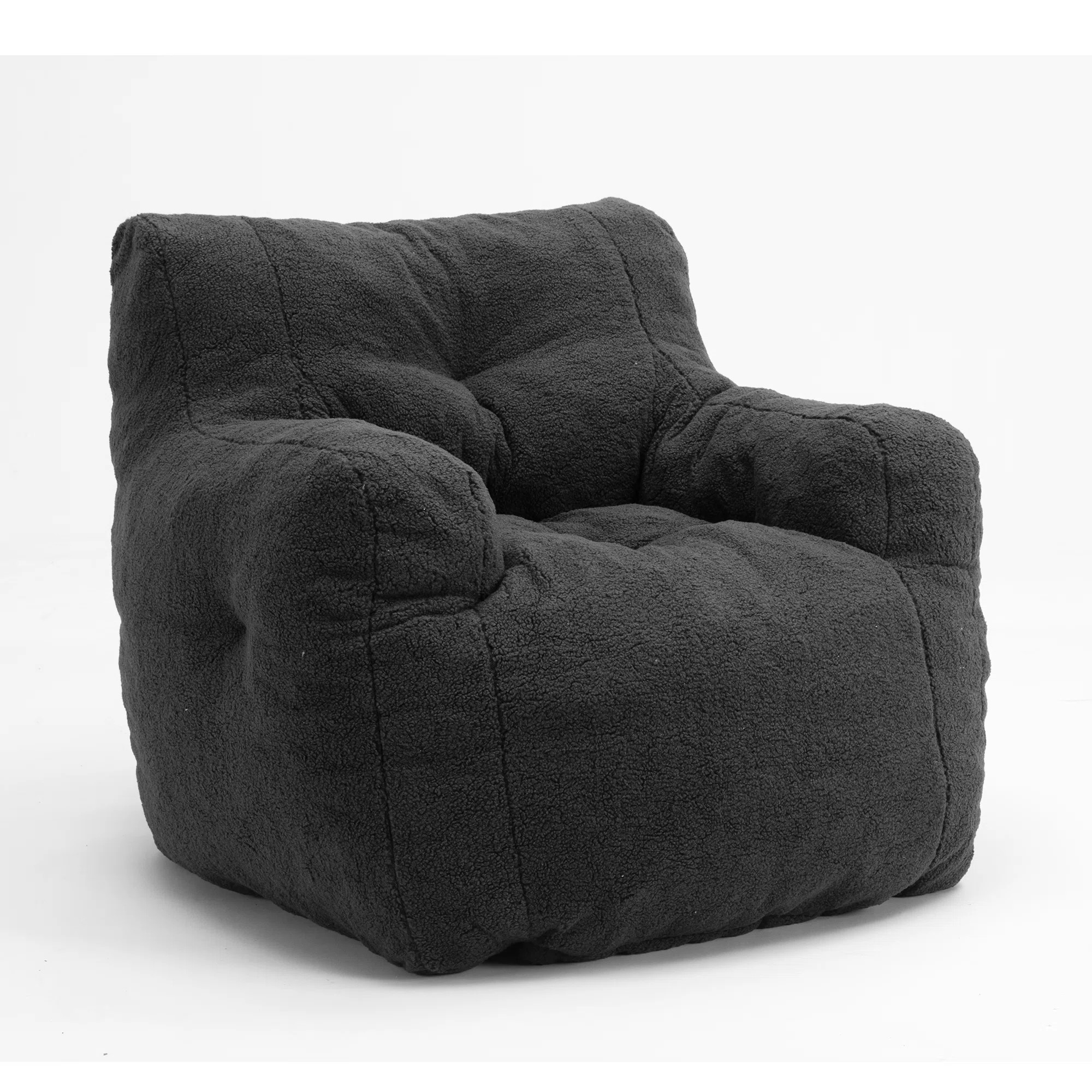 Medium Bean Bag Chair Soft Fabric Tufted Foam Bean Bag Chair With Fabric 39.37"×Width37"×Height... | Wayfair North America
