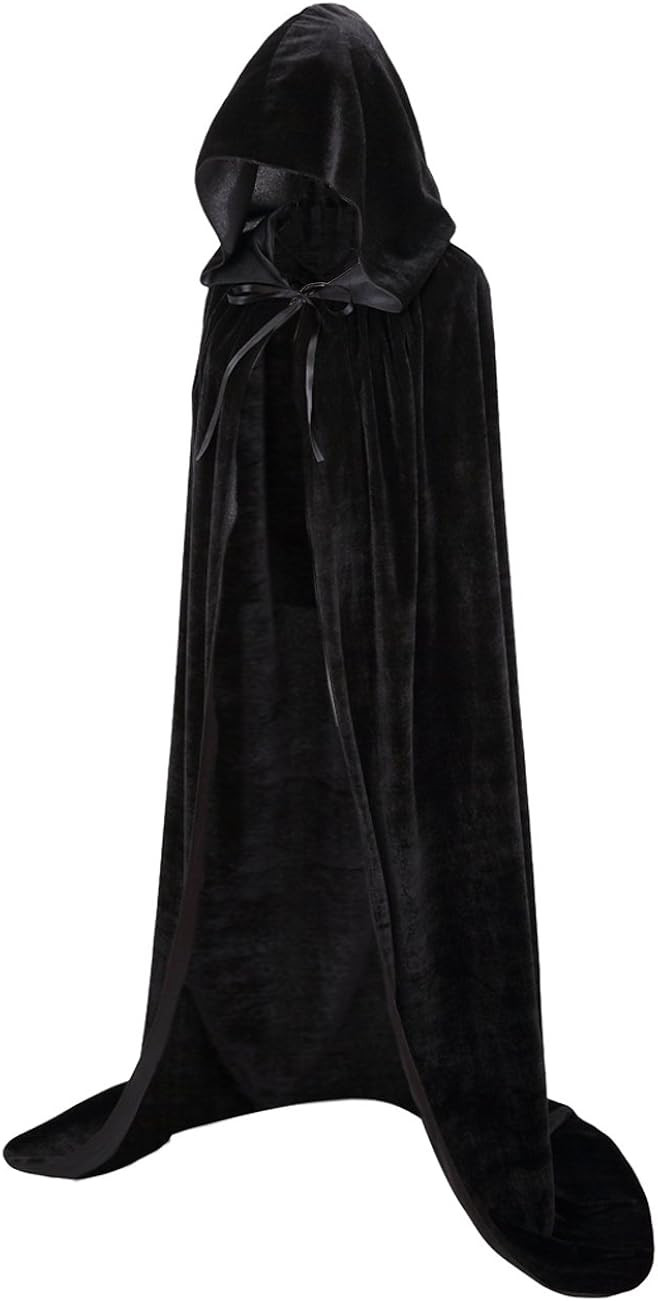 GRACIN Adult Costume Hooded Cloak, Unisex Full Length Velvet Cape for Halloween Party | Amazon (US)