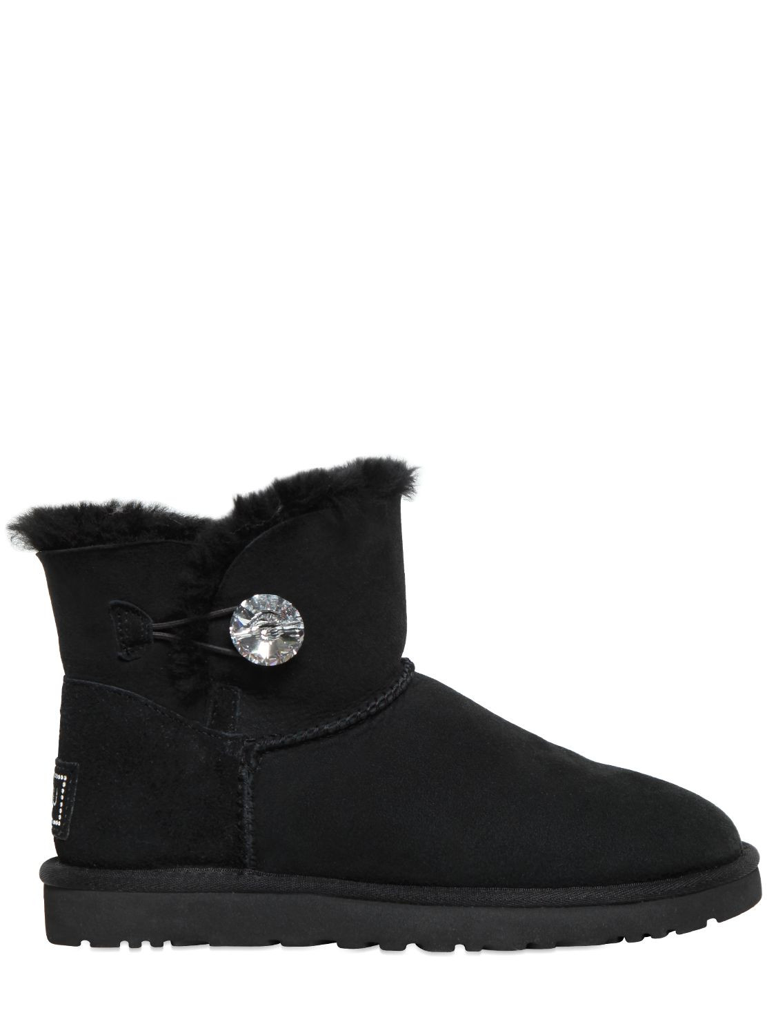 MINI BAILEY BUTTON BLING SHEARLING BOOTS | Luisaviaroma