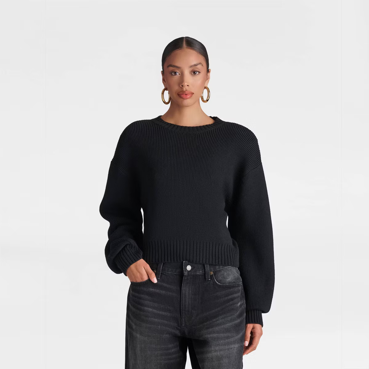 KBB by KAHLANA Women's Long Sleeve 'The Shoulder Pad Sweater' | Target