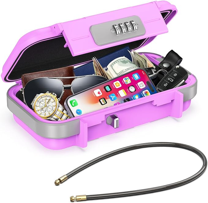 AMIR Portable Safe Box, Combination Security Case LockBox with Code, Waterproof Anti-Theft Person... | Amazon (US)