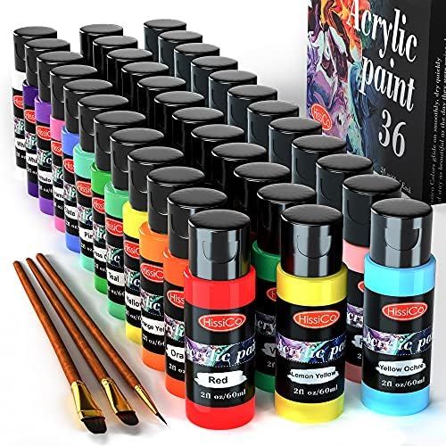 Acrylic Paint Set of 36 Colors 2fl oz 60ml Bottles,Non Toxic 36 Colors Acrylic Paint No Fading Ri... | Amazon (US)