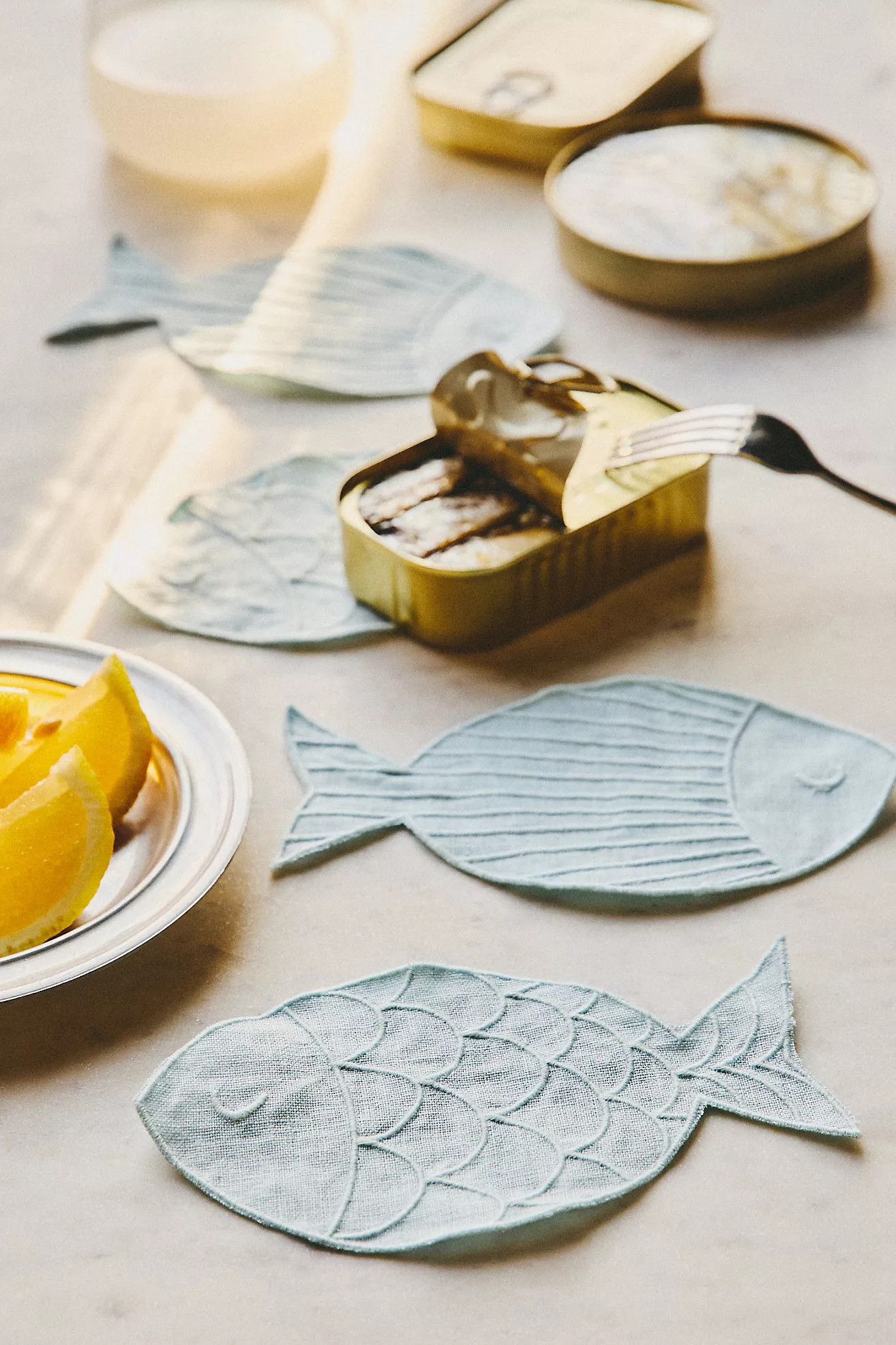 Novelty Piecework Linen Cocktail Napkins, Set of 4 | Anthropologie (US)