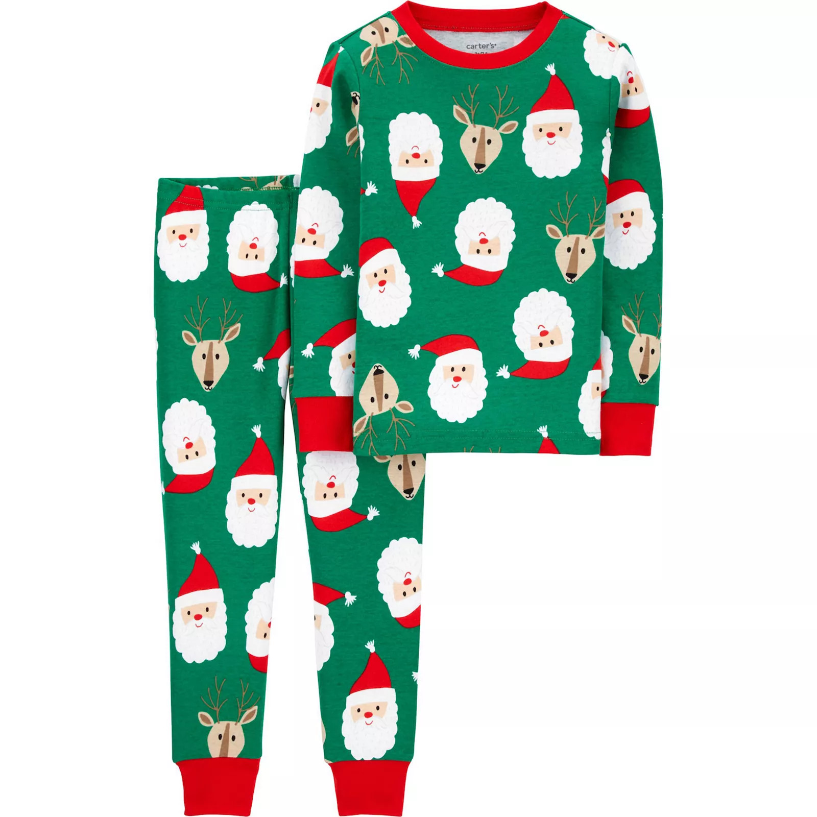 Baby Carter's 2-Piece Christmas Santa Snug Fit Cotton Pajamas, Infant Boy's, Size: 24 Months, Green  | Kohl's