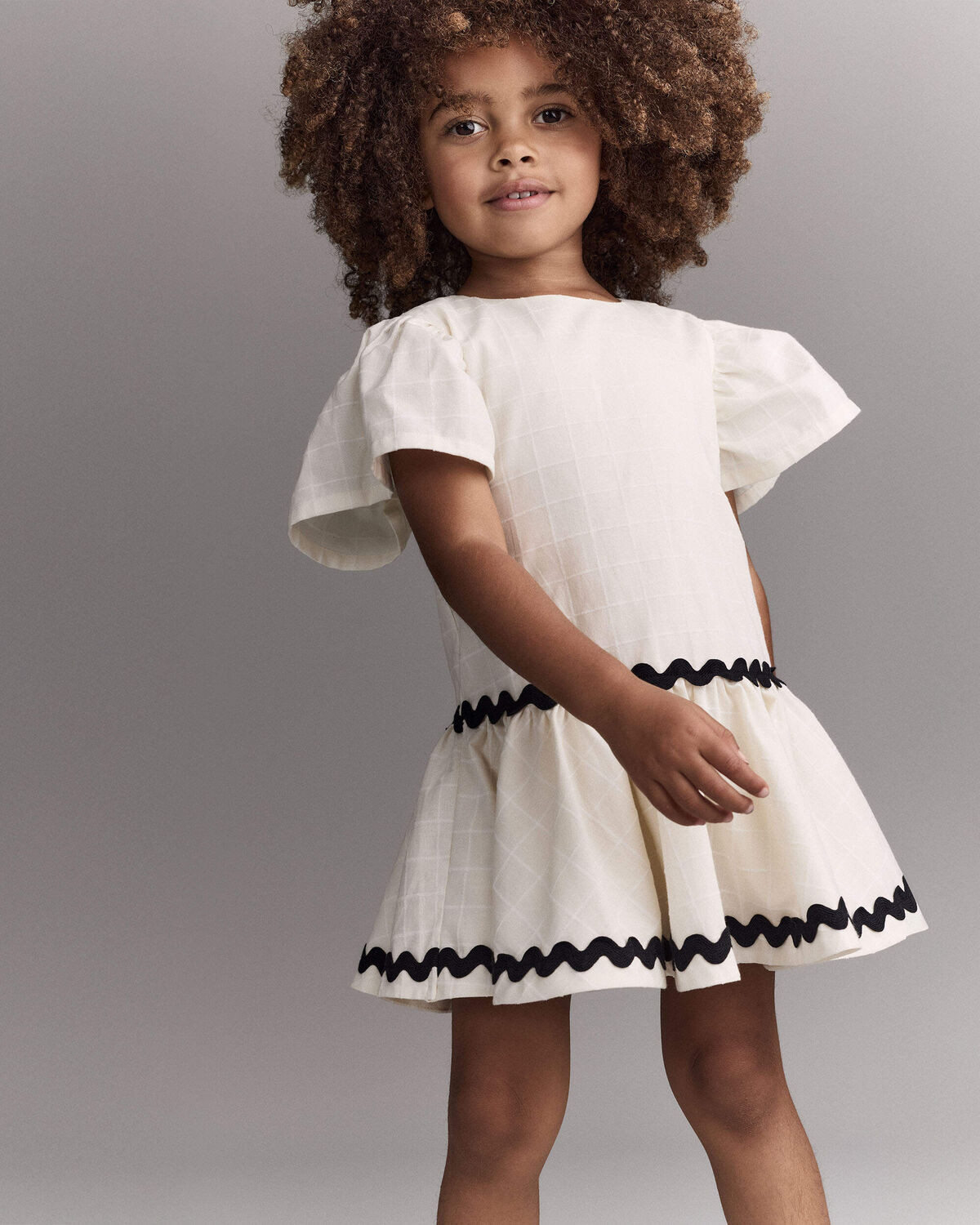 Toddler Girl Ric-Rac Short-Sleeve Dropwaist Dress - Cream - Otter Avenue | Carter's | Carter's Inc