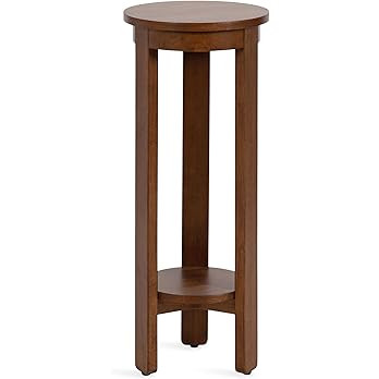 Kate and Laurel Foxford Modern Tiered Round Drink Table, 12 x 12 x 30, Walnut Brown, Transitional... | Amazon (US)