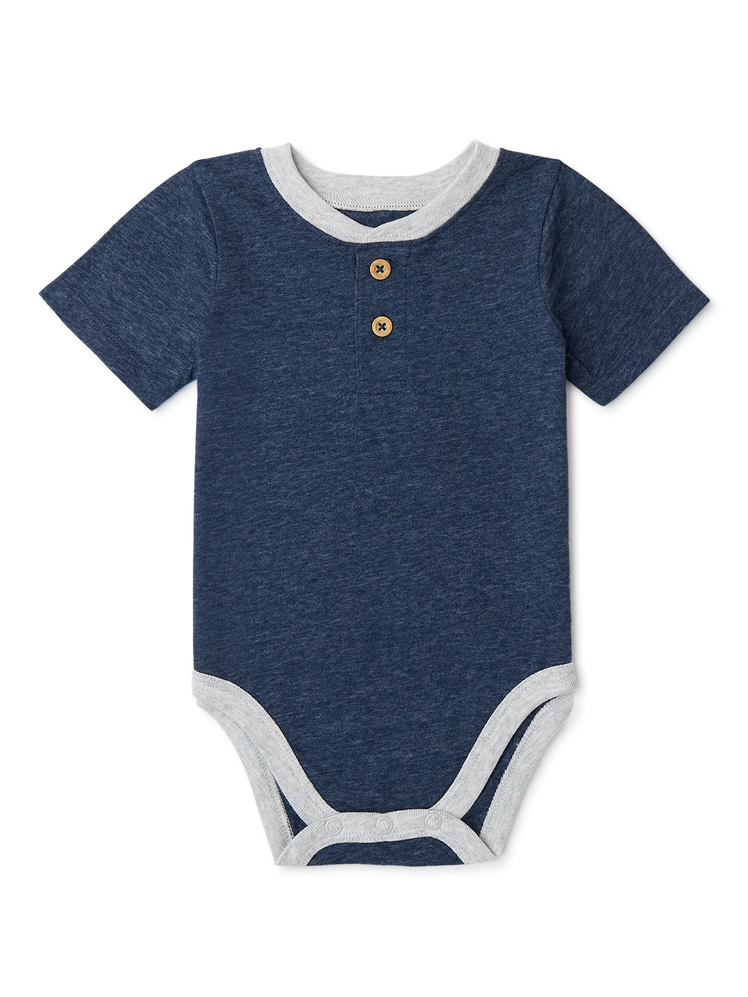 Garanimals Baby Boys Short Sleeve Henley Bodysuit, Sizes 0 Months-24 Months | Walmart (US)