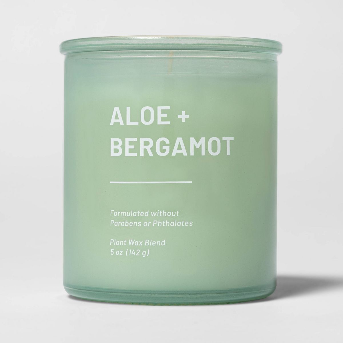 Tinted Glass Aloe + Bergamot Jar Candle Light Green 5oz - Threshold™ | Target