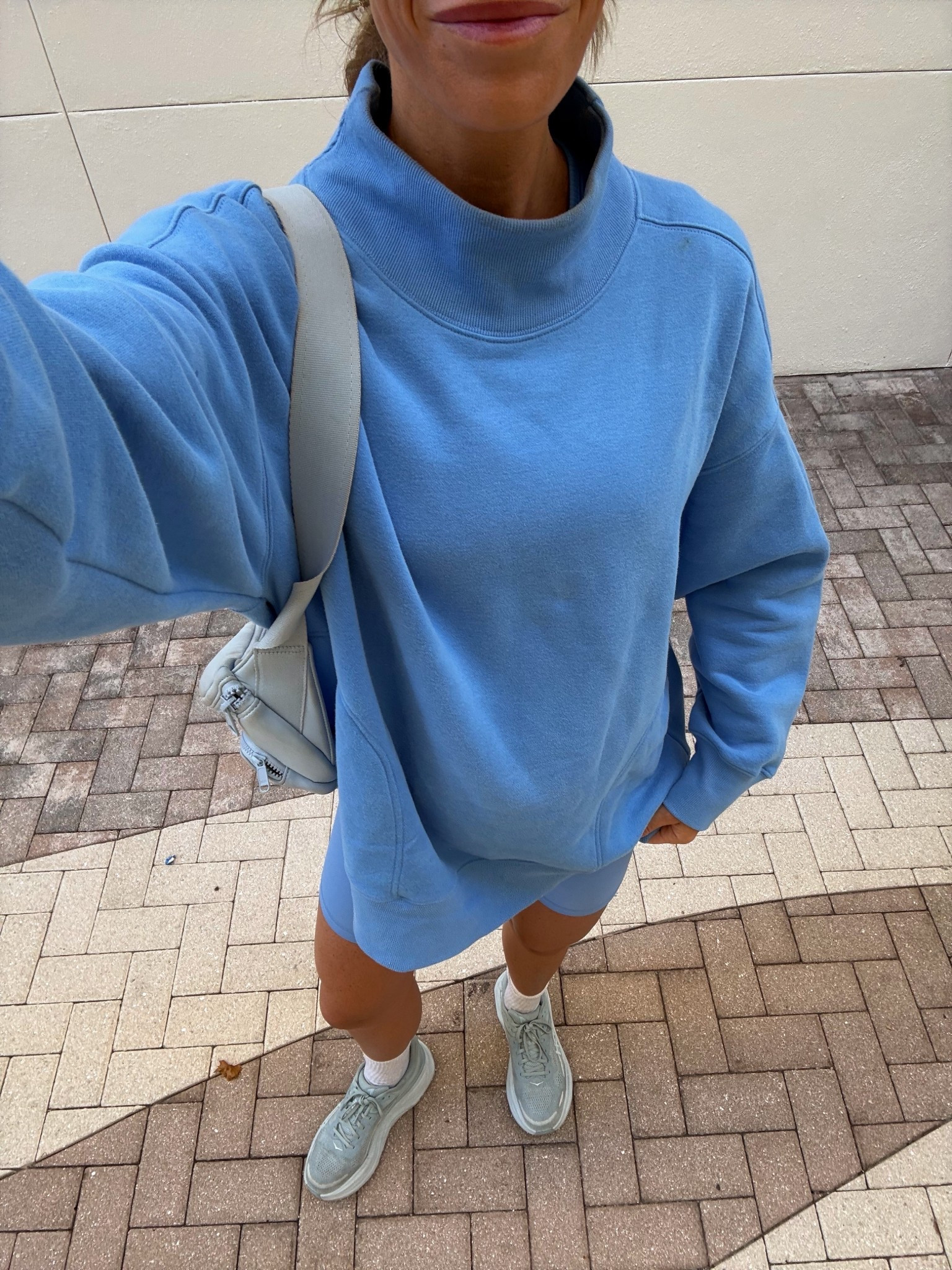 Walking outfit this morning with a friend while on vacation.
Mock neck sweatshirt: size medium for bump and height but runs oversized

Sized up to 8 in shorts for bumpp

#LTKActive #LTKdayinmylife #LTKfitnessgoals