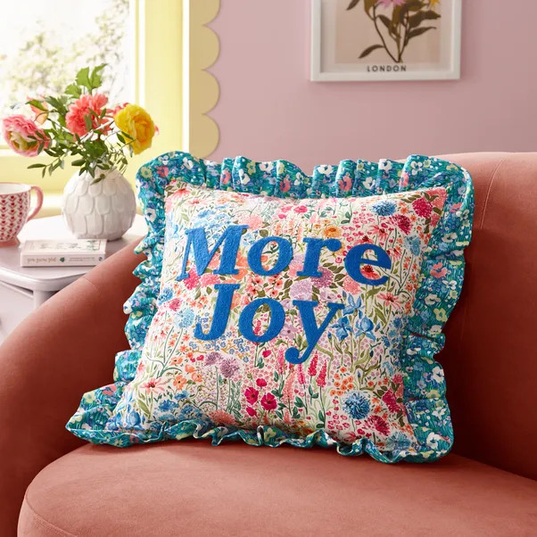 Sophie Robinson More Joy Embroidered Cushion | Dunelm (migrated)