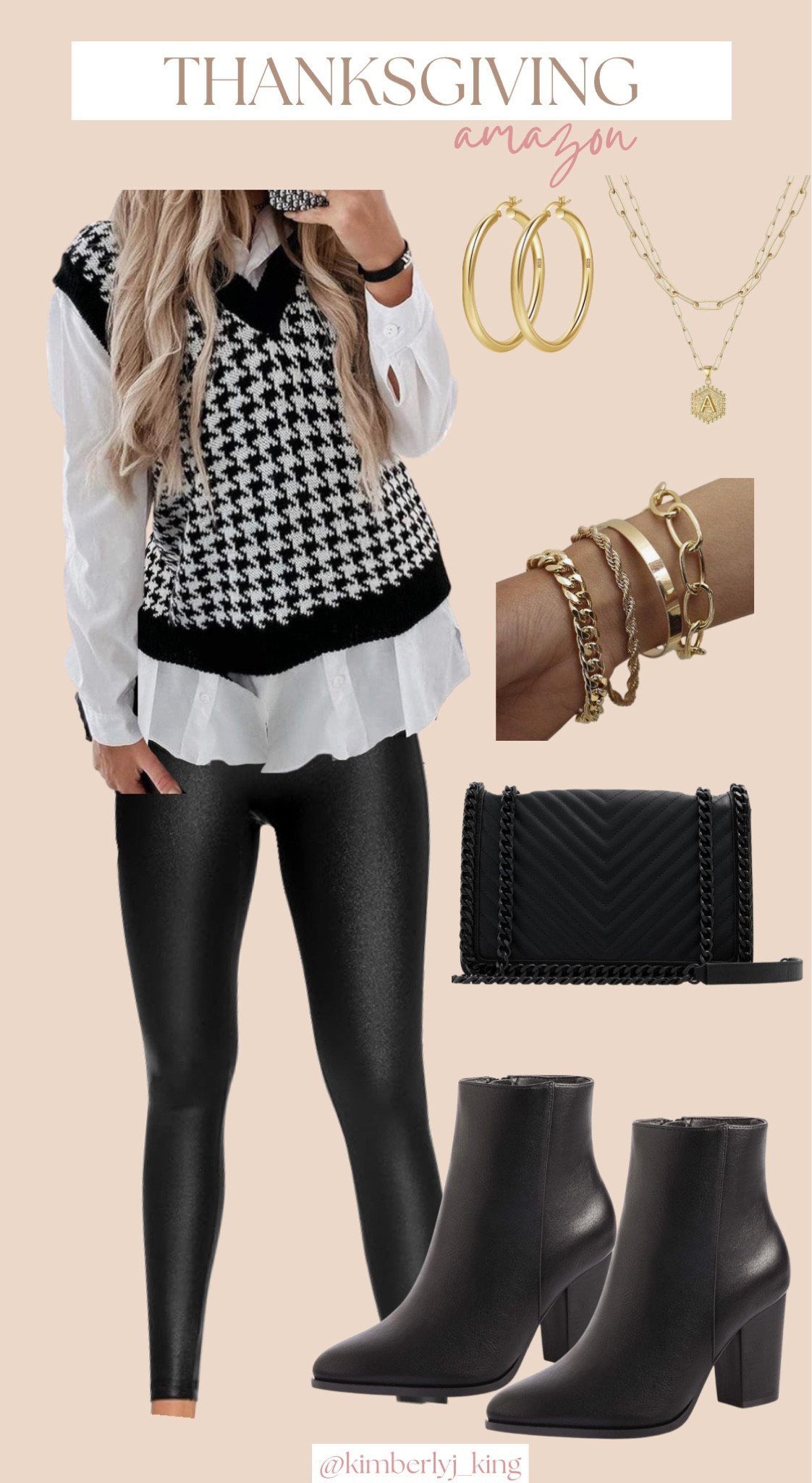 Thanksgiving outfit idea
Amazon outfit idea
Amazon fashion 
Thanksgiving Amazon outfit
Fall outfit idea 
Date night outfit idea
Black booties
Black leather leggings
Black vest


#LTKstyletip #LTKshoecrush #LTKHoliday