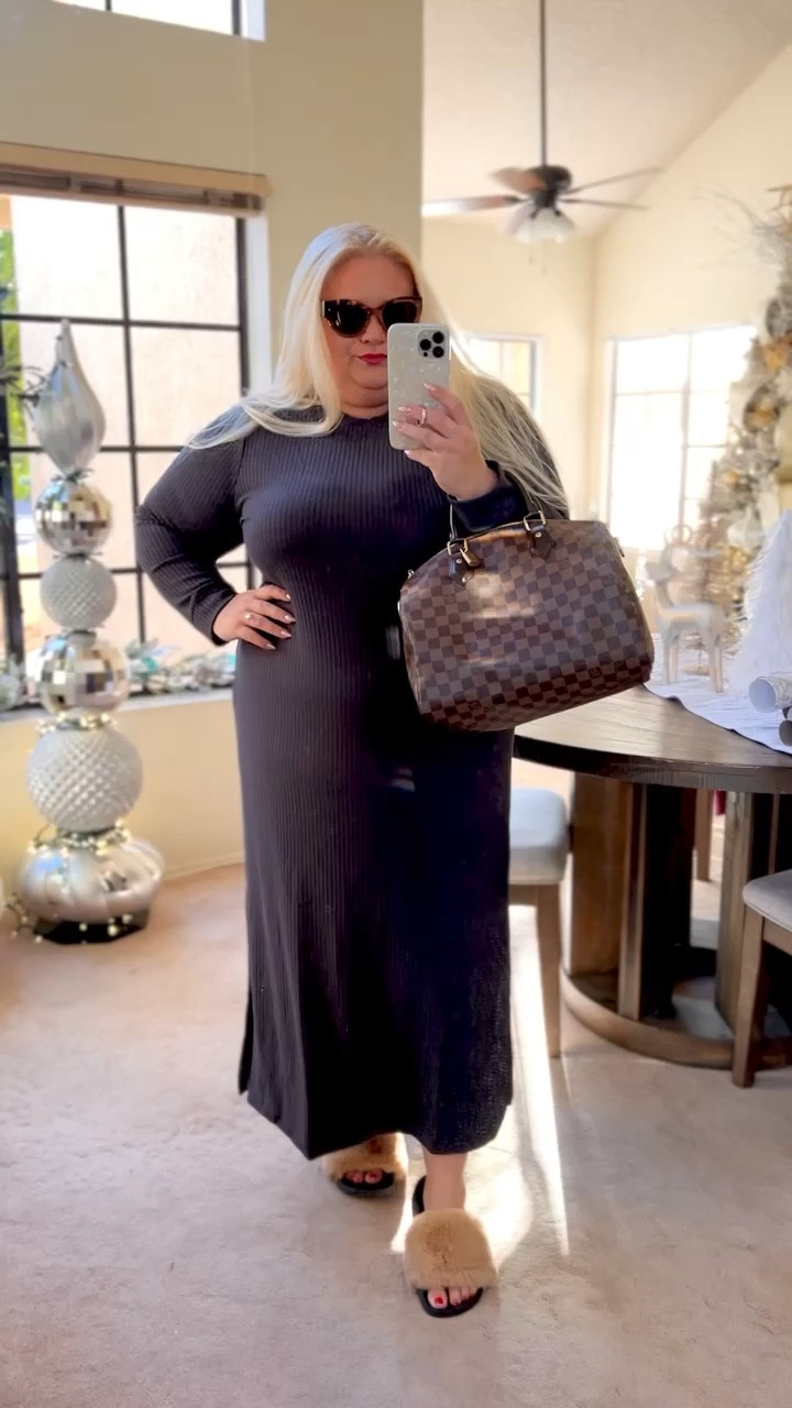 Casual shopping outfit 

Long dress
Maxi 
Lounge dress
Fur slides 

#LTKunder50 #LTKstyletip #LTKcurves