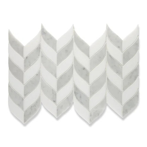 Carrara/Thassos/Bardiglio Benton 10" x 15" Trelliage Mosaic Tile | Wayfair North America