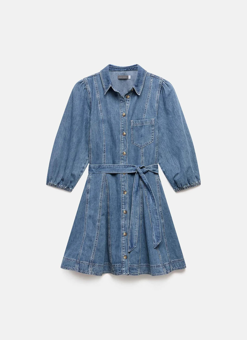 Indigo Denim Mini Shirt Dress | Mint Velvet