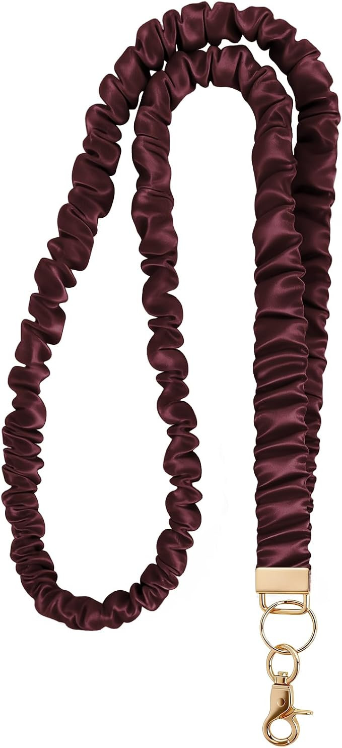 Breakaway Scrunchie Lanyard, Lanyard Teacher for ID Badge, 1Pcs Wine | Retractable Up to 29.5", B... | Amazon (US)