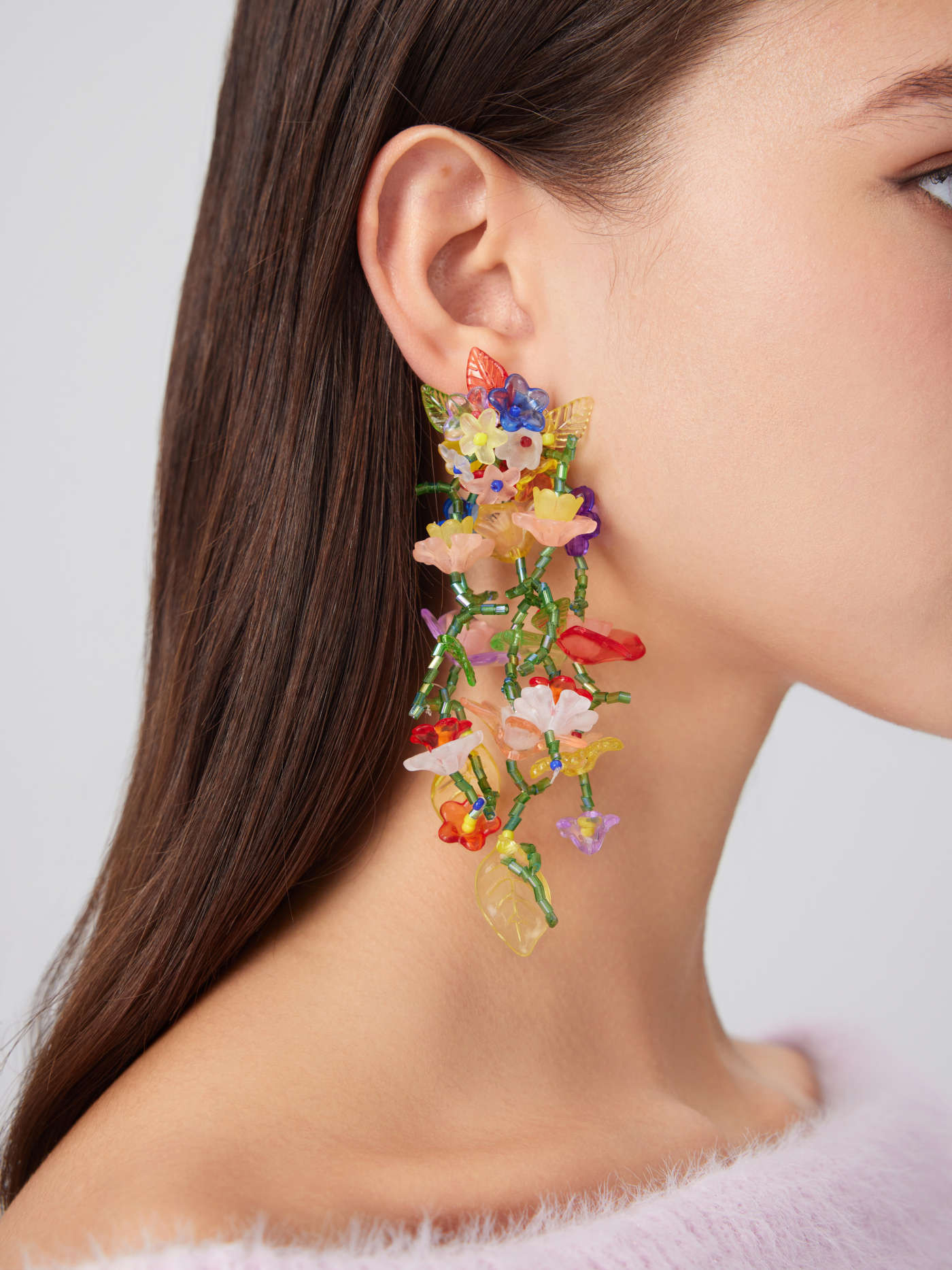 Multicolor Floral Beaded Drop Earrings For Date Picnic Vacation | Cider