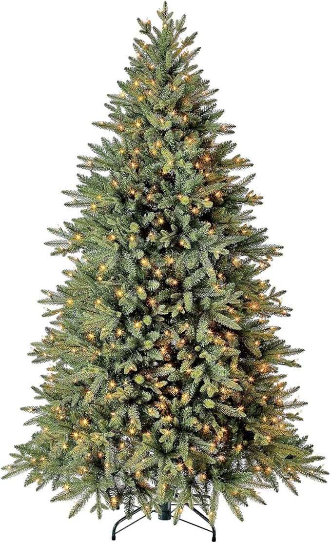 Evergreen Classics 6.5 ft Pre-Lit Colorado Spruce Artificial Christmas Tree, Warm White LED Light... | Amazon (US)