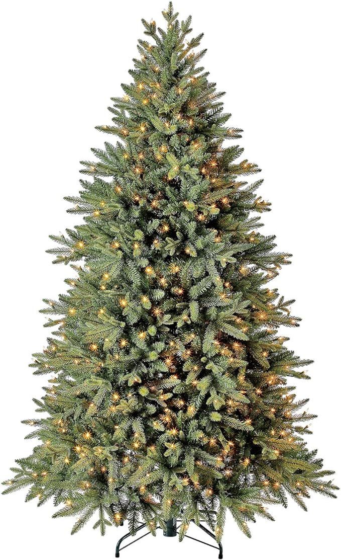 Evergreen Classics 6.5 ft Pre-Lit Colorado Spruce Artificial Christmas Tree, Warm White LED Light... | Amazon (US)