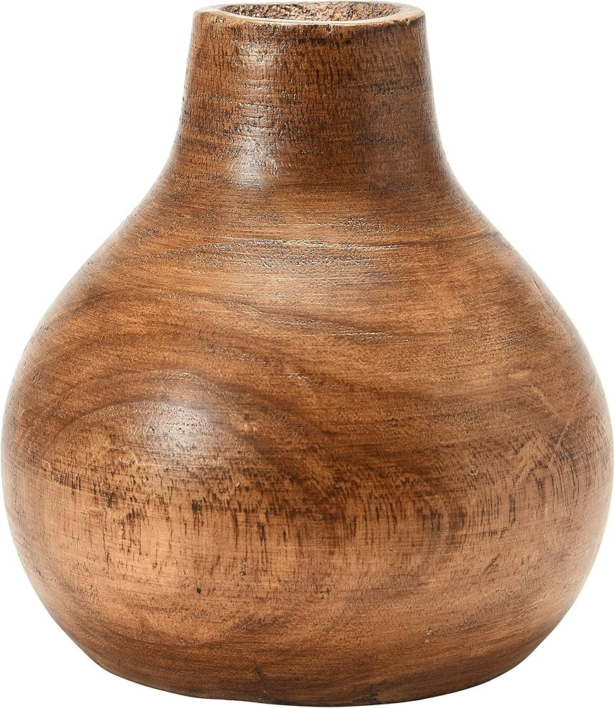 Creative Co-Op Paulownia Wood Vase, Brown | Amazon (US)