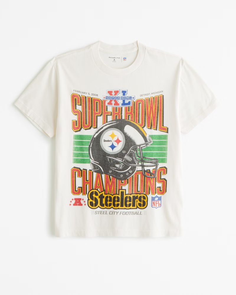 Abercrombie & Fitch Men's Pittsburgh Steelers Graphic Tee in Cream - Size XXXL | Abercrombie & Fitch (US)