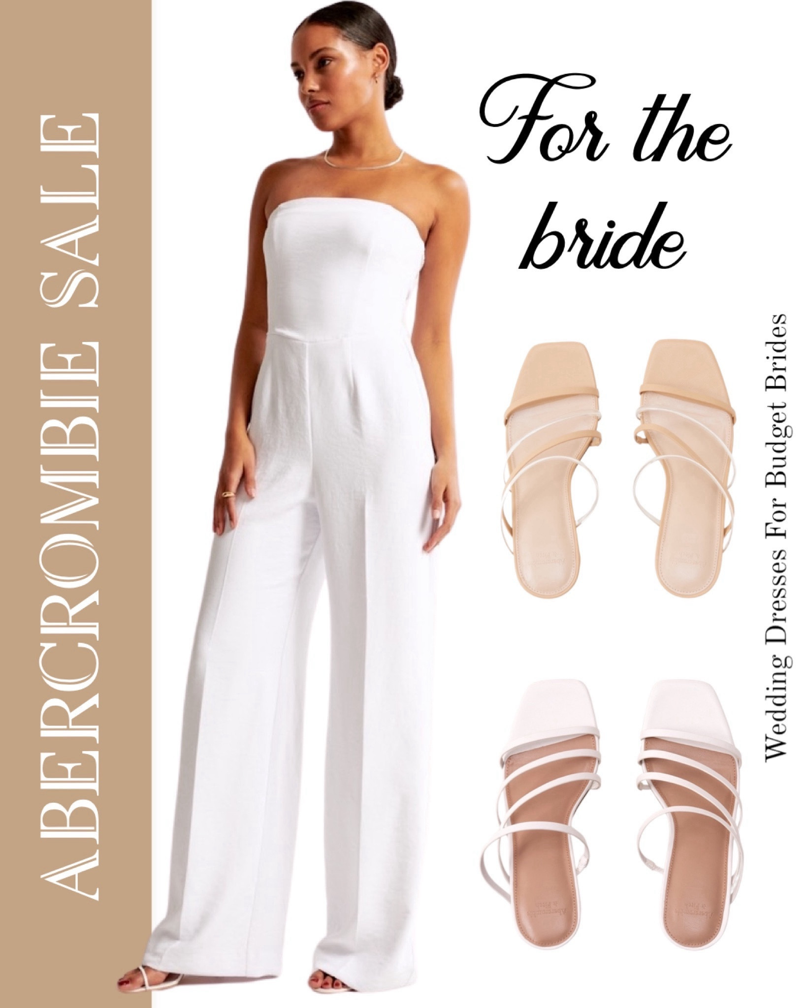 The cutest Abercrombie & Fitch white attire for brides on sale right now!

Nude wedding sandals. Wedding shoes. White chunky heels. White high heels. Bride shoes. Bridal shoes. Bride jumpsuit. Bridal jumpsuit. White jumpsuit. Rehearsal dinner. Engagement party. Bridal shower. Bachelorette party. After party outfit. Reception outfit. 

#LTKsalealert #LTKwedding #LTKSeasonal