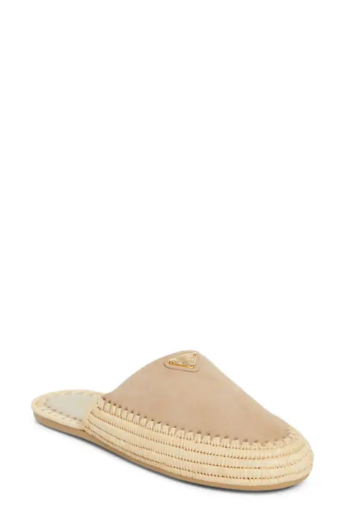 Prada Sabot Raffia Mule in Beige at Nordstrom, Size 41 | Nordstrom