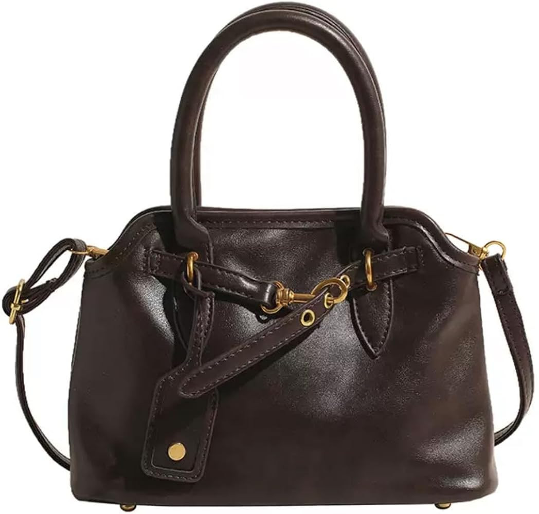 Base'ic Women’s Vintage Style Vegan Leather Crossbody Bag – Multi-Compartment Tote with Adjus... | Amazon (US)