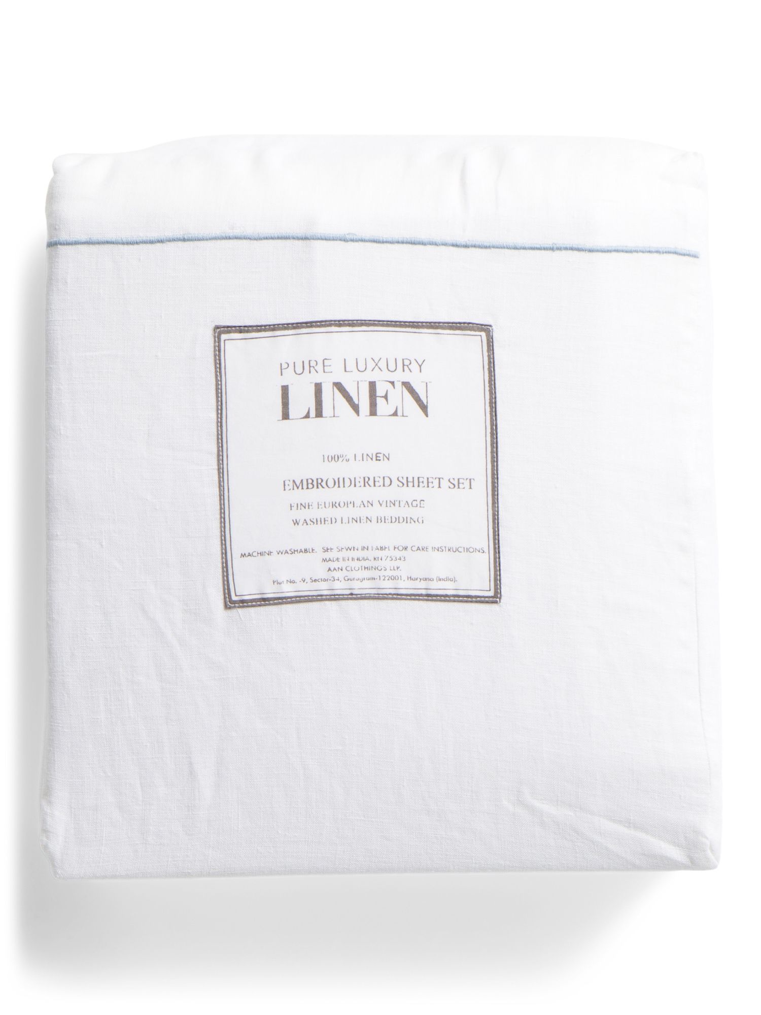 Made In India Linen Sheet Set With Merrow Stitching | TJ Maxx