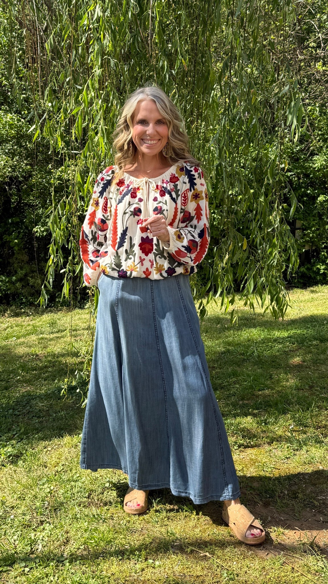This is what you call easy dressing. Laid back style for everyday. The skirt will be your go to year round and the blouse is a multi-season. Wearing XS skirt and PS top

#LTKOver40 #LTKootd #LTKmomlife