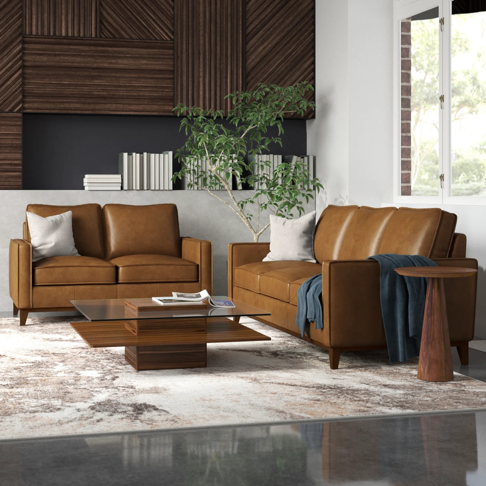 Caliah 2-Piece Leather Living Room Set | Wayfair North America