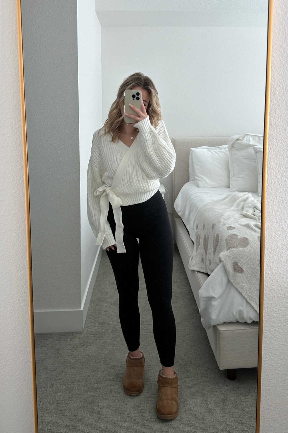 off-duty ballerina 🩰 ballet wrap sweater is sooo sweet for fall

fall fashion | feminine fall outfit | ballet core | girly fall | uggs outfit | uggs in stock | ugg minis | hm finds | h&m | 